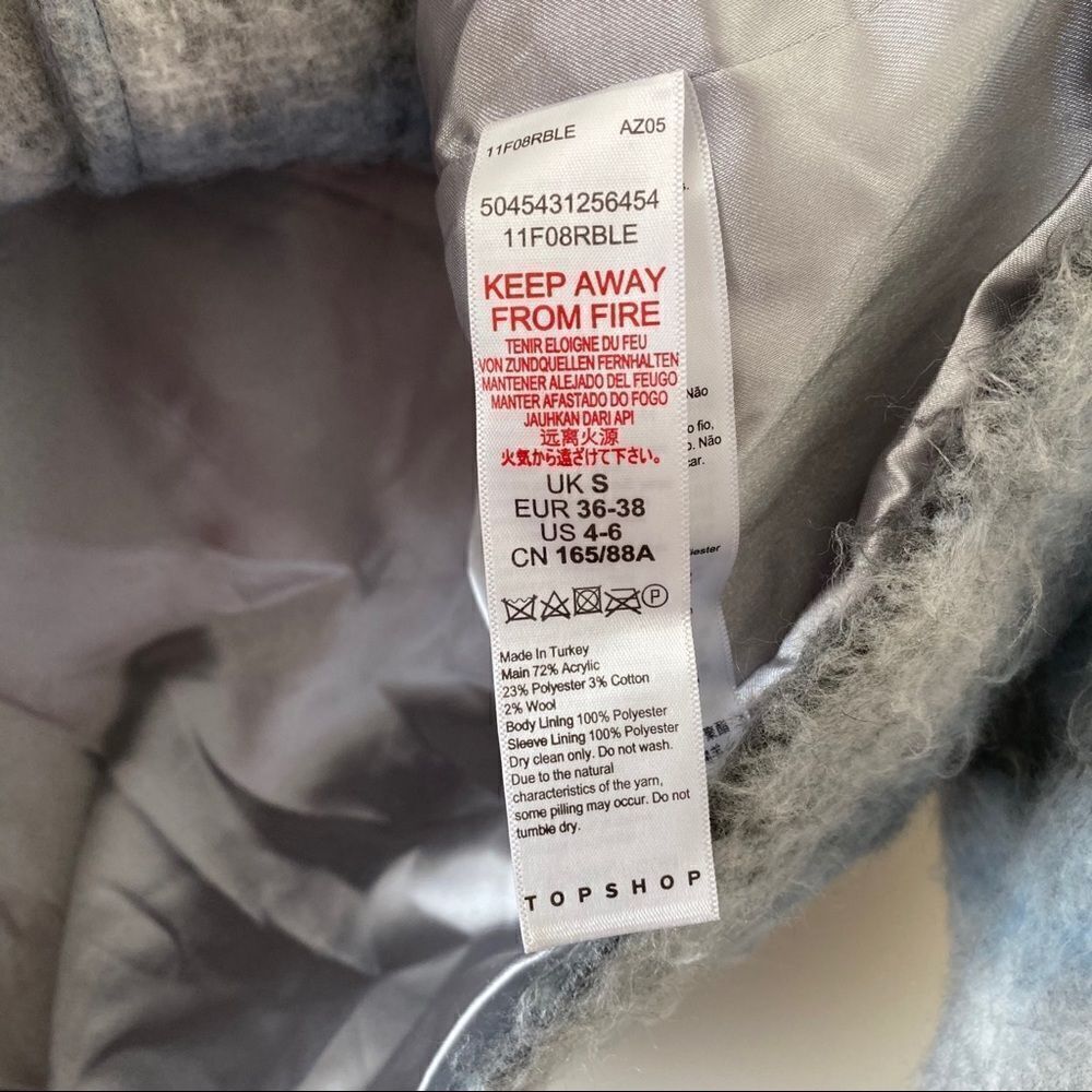 Topshop- Check Button Down Fuzzy Shacket - Picture 11 of 12